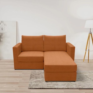 2-Sitzer DOMO COLLECTION 800015, als Sitzmöbel oder Schlafgelegenheit nutzbar, Schlafsofa Sofas Gr. B/H/T: 178 cm x 90 cm x 80 cm, Cord, orange (terrakotta) 2-Sitzer Sofas