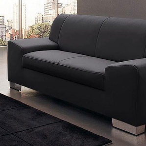 2-Sitzer DOMO COLLECTION Alisson kubische Formensprache mit abgerundeten Elementen, komfortabel, schwarz, B:164cm H:75cm T:83cm, Microfaser aus 100% Polyester, Softlux, das pflegeleichte Kunstleder aus 80% PVC, 18% Polyester und 2% Polyurethan,