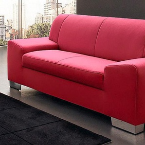 2-Sitzer DOMO COLLECTION Alisson Sofas Gr. B/H/T: 164 cm x 75 cm x 83 cm, Kunstleder SOFTLUX, ohne Funktion, rot 2-Sitzer Sofas