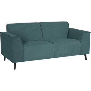 2-Sitzer DOMO COLLECTION Amora Sofas Gr. B/H/T: 178 cm x 81 cm x 90 cm, Chenille-Optik, Mit Federkern, blau (petrol) 2-Sitzer Sofas mit Federkern
