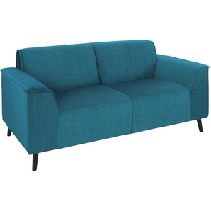 2-Sitzer DOMO COLLECTION Amora Sofas Gr. B/H/T: 178 cm x 81 cm x 90 cm, Struktur, ohne Funktion, blau (petrol) 2-Sitzer Sofas inklusive komfortablem Federkern