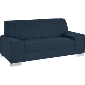 2-Sitzer DOMO COLLECTION Anzio Sofas Gr. B/H/T: 184 cm x 85 cm x 93 cm, Struktur fein, Mit Federkern, blau (dunkelblau) 2-Sitzer Sofas