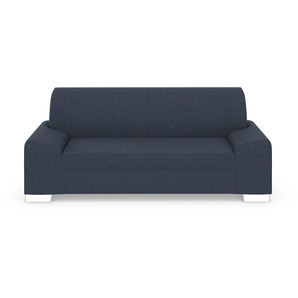 2-Sitzer DOMO COLLECTION Anzio Sofas Gr. B/H/T: 214 cm x 85 cm x 93 cm, Feinstruktur, Ohne Federkern, blau 2-Sitzer Sofas
