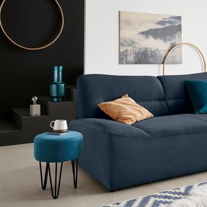2-Sitzer DOMO COLLECTION Cesena Sofas Gr. B/H/T: 200 cm x 81 cm x 109 cm, Struktur fein, mit Wellenunterfederung, blau (dunkelblau) 2-Sitzer Sofas
