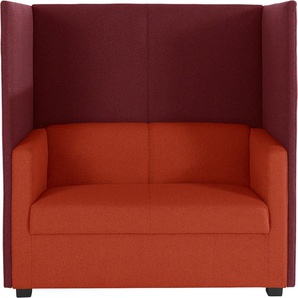 2-Sitzer DOMO COLLECTION Kea Sofas Gr. B/H/T: 132 cm x 129 cm x 80 cm, Struktur grob, orange (orange, bordeau) 2-Sitzer Sofas