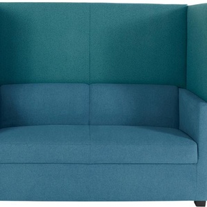 2-Sitzer DOMO COLLECTION Kea Sofas Gr. B/H/T: 170 cm x 129 cm x 80 cm, Filzoptik, blau (petrol, petrol) 2-Sitzer Sofas mit praktischem Sichtschutz, Breite 170