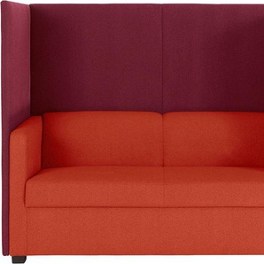 2-Sitzer DOMO COLLECTION Kea Sofas Gr. B/H/T: 170 cm x 129 cm x 80 cm, Struktur grob, orange (orange, bordeau) 2-Sitzer Sofas mit praktischem Sichtschutz, Breite 170