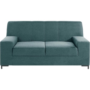 2-Sitzer DOMO COLLECTION Ledas Sofas Gr. B/H/T: 170 cm x 83 cm x 88 cm, Chenille-Optik, blau (petrol) 2-Sitzer Sofas