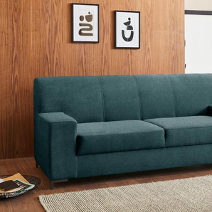 2-Sitzer DOMO COLLECTION Ledas Sofas Gr. B/H/T: 210 cm x 83 cm x 88 cm, Chenille-Optik, blau (petrol) 2-Sitzer Sofas in vielen Farben erhältlich