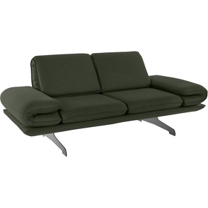 2-Sitzer DOMO COLLECTION New York Sofas Gr. B/H/T: 203 cm x 83 cm x 95 cm, Struktur fein, mit Armlehnenverstellung-mit Rückenlehnenverstellung, grün 2-Sitzer Sofas