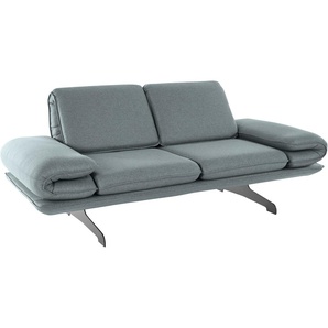 2-Sitzer DOMO COLLECTION New York Sofas Gr. B/H/T: 203 cm x 83 cm x 95 cm, Struktur fein, ohne Funktion, grün (mint) 2-Sitzer Sofas wahlweise mit Armlehnen- und Rückenfunktion, Kufenfüßen aus Metall