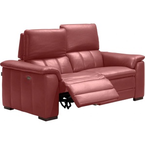 2-Sitzer EGOITALIANO Capucine Sofas Gr. B/H/T: 154 cm x 99 cm x 97 cm, Leder BULL, mit elektrischer Rela x funktion, rot (burgundy) 2-Sitzer Sofas