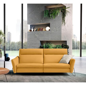 2-Sitzer EGOITALIANO Gaia Sofas Gr. B/H/T: 220 cm x 96 cm x 93 cm, Leder BULL, gelb 2-Sitzer Sofas Inkl. 2 Relaxfunktionen