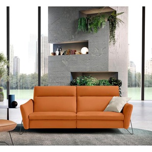 2-Sitzer EGOITALIANO Gaia Sofas Gr. B/H/T: 220 cm x 96 cm x 93 cm, Leder BULL, orange 2-Sitzer Sofas Inkl. 2 Relaxfunktionen