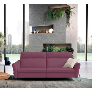 2-Sitzer EGOITALIANO Gaia Sofas Gr. B/H/T: 220 cm x 96 cm x 93 cm, Leder NUVOLE, lila (violett) 2-Sitzer Sofas Inkl. 2 Relaxfunktionen
