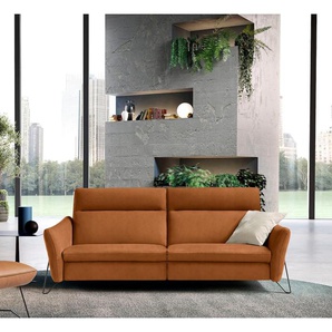 2-Sitzer EGOITALIANO Gaia Sofas Gr. B/H/T: 220 cm x 96 cm x 93 cm, Lu x us-Microfaser Lederoptik, braun (brandy) 2-Sitzer Sofas
