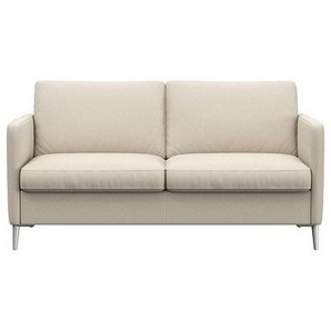 2-Sitzer FLEXLUX Fiore Sofas Gr. B/H/T: 149 cm x 85 cm x 92 cm, Echtleder, weiß (warm white) 2-Sitzer Sofas schmale Armlehnen, Kaltschaum, Füße Alu