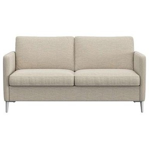 2-Sitzer FLEXLUX Fiore Sofas Gr. B/H/T: 149 cm x 85 cm x 92 cm, Velvet, weiß (off white) 2-Sitzer Sofas schmale Armlehnen, Kaltschaum, Füße Alu