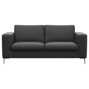 2-Sitzer FLEXLUX Fiore Sofas Gr. B/H/T: 164 cm x 85 cm x 92 cm, Echtleder, schwarz (deep black) 2-Sitzer Sofas breite Armlehnen, Kaltschaum, Füße Alu
