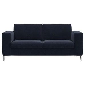 2-Sitzer FLEXLUX Fiore Sofas Gr. B/H/T: 164 cm x 85 cm x 92 cm, Velvet, blau (royal blue) 2-Sitzer Sofas breite Armlehnen, Kaltschaum, Füße Alu