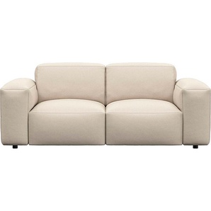 2-Sitzer FLEXLUX Lucera Sofa Sofas Gr. B/H/T: 187 cm x 73 cm x 102 cm, Echtleder, weiß (warm white) 2-Sitzer Sofas modern & anschmiegsam, Kaltschaum, Stahl-Wellenunterfederung