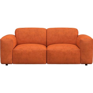2-Sitzer FLEXLUX Lucera Sofa Sofas Gr. B/H/T: 187 cm x 73 cm x 102 cm, Struktur, orange (burned orange) 2-Sitzer Sofas modern & anschmiegsam, Kaltschaum, Stahl-Wellenunterfederung