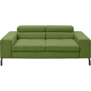 2-Sitzer GALLERY M BRANDED BY MUSTERRING Felicia Due Sofas Gr. B/H/T: 192 cm x 43 cm x 111 cm, Velour SAMT, ohne Sitzvorzug, grün (green) 2-Sitzer Sofas