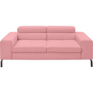 2-Sitzer GALLERY M BRANDED BY MUSTERRING Felicia Due Sofas Gr. B/H/T: 192 cm x 43 cm x 111 cm, Velour SAMT, ohne Sitzvorzug, rosa 2-Sitzer Sofas