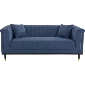 2-Sitzer GUIDO MARIA KRETSCHMER HOME&LIVING Chamby New Sofas Gr. B/H/T: 180 cm x 71,5 cm x 85 cm, Boucle, blau 2-Sitzer Sofas im Bouclé-Strukturbezug mit Steppung Lehnenbereich