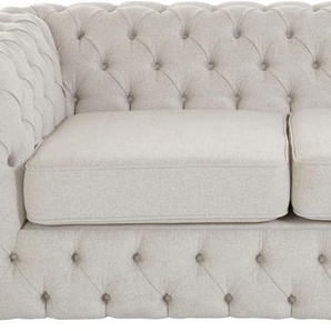 Chesterfield-Sofa GUIDO MARIA KRETSCHMER HOME&LIVING Kalina Sofas Gr. B/H/T: 190 cm x 67 cm x 98 cm, Struktur, beige (creme) Chesterfieldsofas mit klassischer Chesterfield-Knopfheftung
