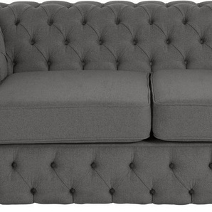 Chesterfield-Sofa GUIDO MARIA KRETSCHMER HOME&LIVING Kalina Sofas Gr. B/H/T: 190 cm x 67 cm x 98 cm, Struktur, grau (anthrazit) Chesterfieldsofas mit klassischer Chesterfield-Knopfheftung