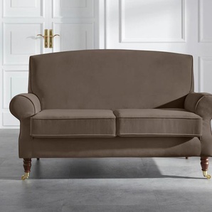 2-Sitzer GUIDO MARIA KRETSCHMER HOME&LIVING Rennes Sofas Gr. B/H/T: 160 cm x 90 cm x 93 cm, Samtoptik, grau (taupe) 2-Sitzer Sofas in Samtoptik oder Baumwoll-Mix