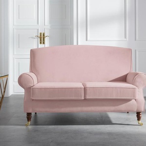 2-Sitzer GUIDO MARIA KRETSCHMER HOME&LIVING Rennes Sofas Gr. B/H/T: 160 cm x 90 cm x 93 cm, Samtoptik, rosa (rosé) 2-Sitzer Sofas in Samtoptik oder Baumwoll-Mix