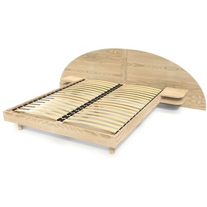 2 Sitzer Holzbett mit Kopfteil und Nachttischen ARC - 160x200