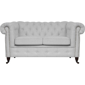 Chesterfield-Sofa HOME AFFAIRE Aarburg Sofas Gr. B/H/T: 148 cm x 77 cm x 87 cm, Struktur, grau Chesterfieldsofas aufwändige Knopfheftung und Ziernägel im Chesterfield-Design