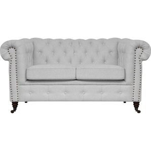 Chesterfield-Sofa HOME AFFAIRE Aarburg Sofas Gr. B/H/T: 148 cm x 77 cm x 87 cm, Struktur, grau Chesterfieldsofas aufwändige Knopfheftung und Ziernägel im Chesterfield-Design