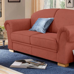 2-Sitzer HOME AFFAIRE Amrum Sofas Gr. B/H/T: 194 cm x 91 cm x 92 cm, Struktur flausch, orange (terra) 2-Sitzer Sofas