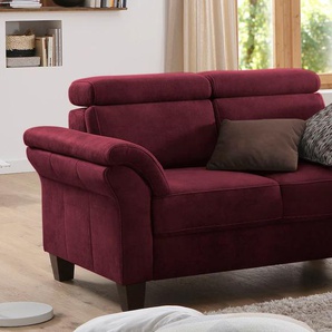 2-Sitzer HOME AFFAIRE Arngast Sofas Gr. B/H/T: 156 cm x 84 cm x 93 cm, Luxus-Microfaser, rot (bordeaux) 2-Sitzer Sofas inklusive Kopfteilverstellung, Federkern