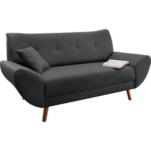 2-Sitzer HOME AFFAIRE Basta Sofas Gr. B/H/T: 174 cm x 80 cm x 82 cm, Lu x us-Microfaser Lederoptik, schwarz 2-Sitzer Sofas