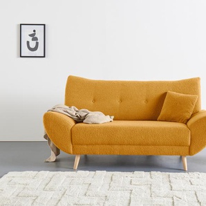 2-Sitzer HOME AFFAIRE Basta Sofas Gr. B/H/T: 174 cm x 80 cm x 82 cm, Luxus-Microfaser weich, gelb 2-Sitzer Sofas