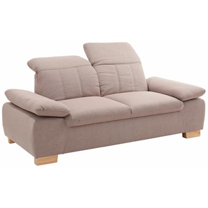 2-Sitzer HOME AFFAIRE Bergamo Sofas Gr. B/H/T: 195 cm x 77 cm x 90 cm, Struktur fein, ohne Funktion, grau (taupe) 2-Sitzer Sofas mit Armlehn-und Rückenfunktion, Federkern