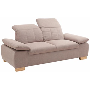 2-Sitzer HOME AFFAIRE Bergamo Sofas Gr. B/H/T: 195 cm x 77 cm x 90 cm, Struktur fein, ohne Funktion, grau (taupe) 2-Sitzer Sofas