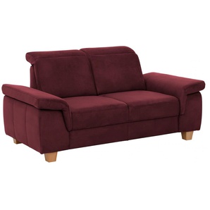 2-Sitzer HOME AFFAIRE Dalia Sofas Gr. B/H/T: 173 cm x 83 cm x 96 cm, Luxus-Microfaser Florence, ohne Kopfteilverstellung, rot (bordeaux) 2-Sitzer Sofas mit Federkernpolsterung, wahlweise auch Kopftteilverstellung