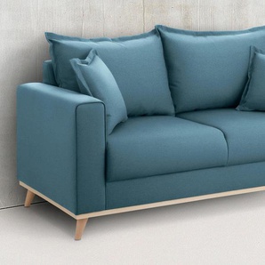 2-Sitzer HOME AFFAIRE Edina Sofas Gr. B/H/T: 162 cm x 74 cm x 84 cm, Baumwollmi, blau (petrol) 2-Sitzer Sofas auch in Baumwollmix-Bezug, im skandinavischem Stol