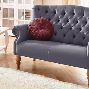 Chesterfield-Sofa HOME AFFAIRE Lord Sofas Gr. B/H/T: 138 cm x 93 cm x 84 cm, Struktur fein, lila (purple) Chesterfieldsofas mit echter Chesterfield-Knopfheftung und Ziernägeln