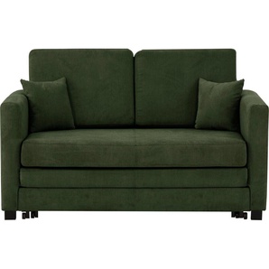 2-Sitzer HOME AFFAIRE Mexico Sofas Gr. B/H/T: 140 cm x 87 cm x 83 cm, Lu x us-Microfaser weich, grün 2-Sitzer Sofas mit ausziehbarer Schlaffunktion