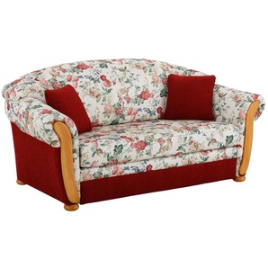 2-Sitzer HOME AFFAIRE Milano Sofas Gr. B/H/T: 174 cm x 87 cm x 88 cm, Chenille, rot (rot, geblümt) 2-Sitzer Sofas