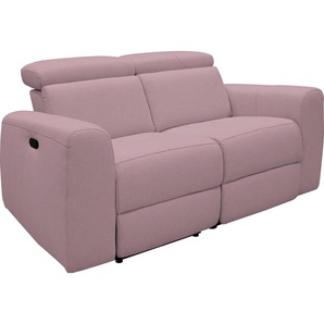 2-Sitzer HOME AFFAIRE Sentrano Sofas Gr. B/H/T: 152 cm x 82 cm x 98 cm, Struktur fein, manuelle Rela x funktion-ohne USB-Anschluss, rosa (rosé) 2-Sitzer Sofas auch mit elektrischer Funktion USB-Anschluß, in 4 Bezugsvarianten