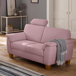 2-Sitzer HOME AFFAIRE Texel Sofas Gr. B/H/T: 156 cm x 87 cm x 88 cm, Struktur fein, rosa (altrosa) 2-Sitzer Sofas mit Federkern und Kontrastnaht, Füße Buche eichefarben