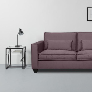 2-Sitzer HOME AFFAIRE Tilques Sofas Gr. B/H/T: 214 cm x 85 cm x 98 cm, Samt, pink (violet pink) 2-Sitzer Sofas bequeme Sitzgelegenheiten, viele Farben verfügbar